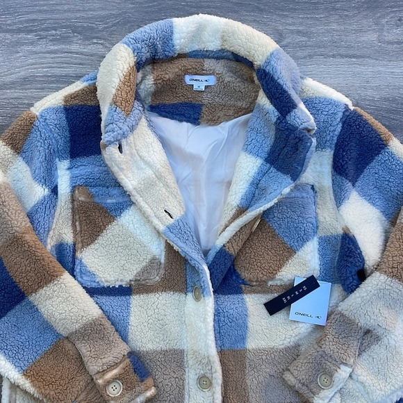 O'Neill Heath Plaid High Pile Fleece Jacket, winter white - Picture 13 of 13
